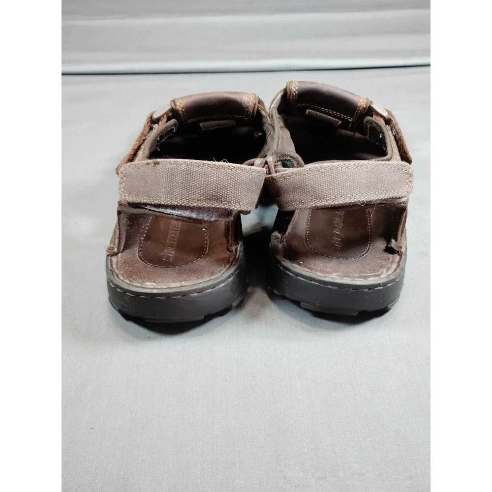 Skechers Men 12 Fisherman Sandals Brown Leather Old Money Open Toe #60847 2010